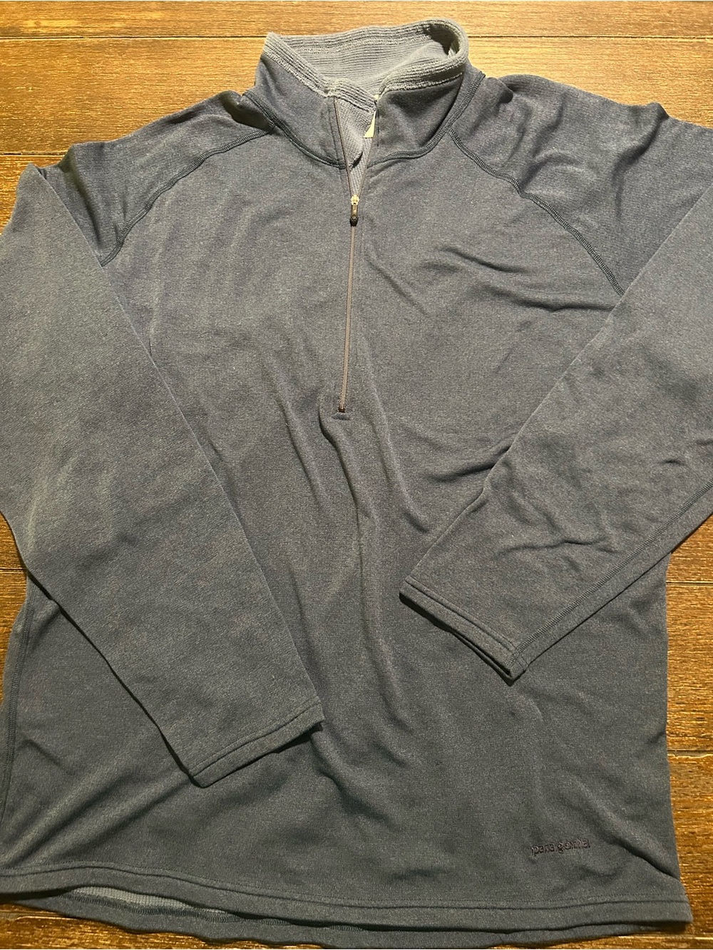 Vintage Patagonia Made in USA Blue Regulator R sleeve logo waffle fleece